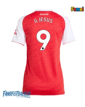Arsenal Gabriel Jesus #9 Tricou Fotbal Replică 2025-26 Femei Acasa
